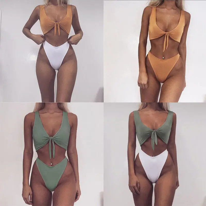 

2018 Women Push-up Padded Bra Bandage High Waist Bikini Set Swimsuit e Swimwear Bathing