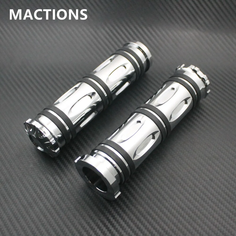 

1 Pair Motorcycle 1" Silvery CNC Aluminum Electronic Handlebar Hand Grips For Harley Touring Tri-Glide 2008-2017