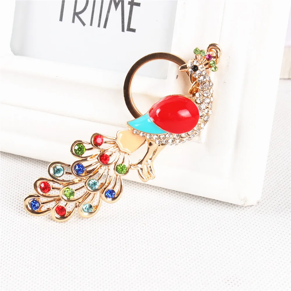 Подвеска в виде Павлиньего пера хвоста с кристаллами|key ring|ring keychaincar key ring |