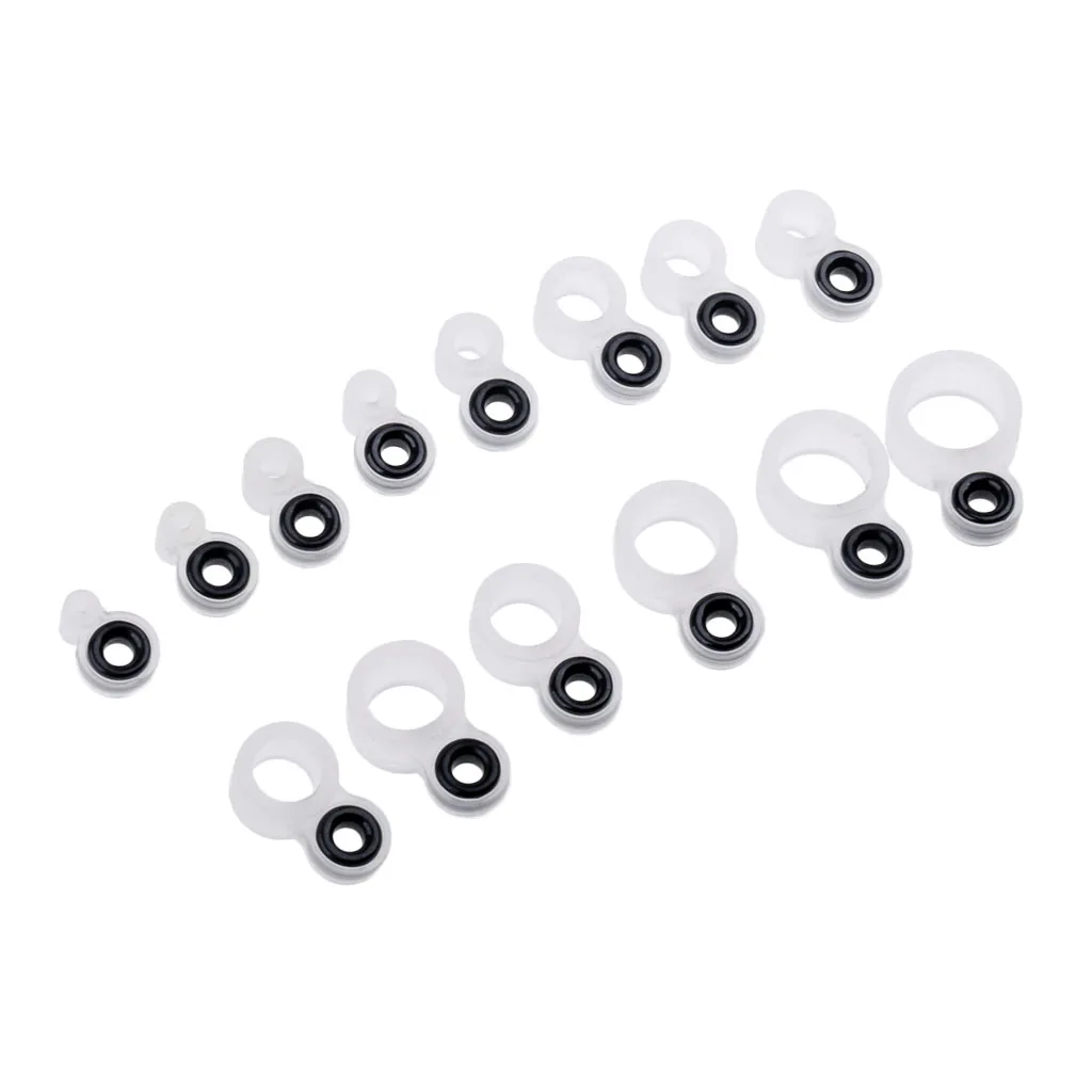 14Pcs/set Silicone and Ceramic Fishing Rod Guides Rod Repair Kit DIY Rod Tip Eye Rings Fishing Repair Accessories Rod Pesca