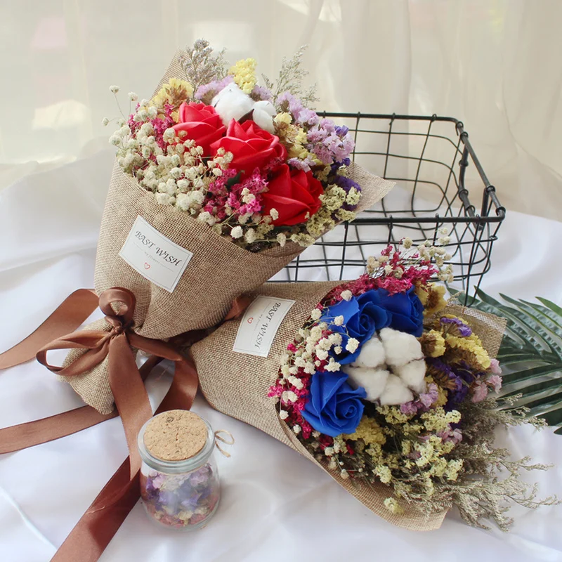 Романтические подарки на день рождения, специальный день для подруги, подруги, пары, выпускной, креативные сухие розы, мыло, набор, подарок, искусственные растения
