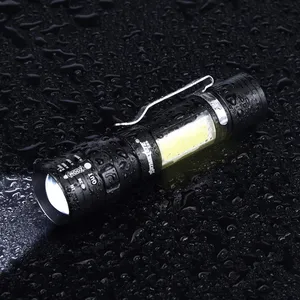 Image 5 - Mini Flashlight Zoomable LED Torch XPE Q5 Torch Light COB LED Mini Flashlight 14500/AA 4 Modes Pocket Torch Lantern