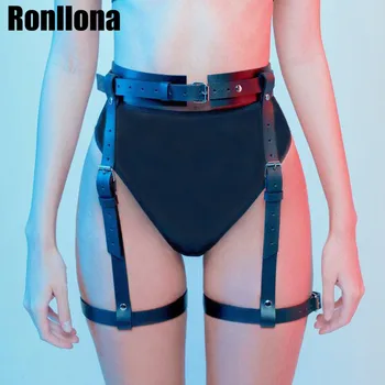 

Women's Belt For Stocking Garters Female Faux Leather Harness Leg Cage Body Bondage Harness For Women High Waist Suspender Belts