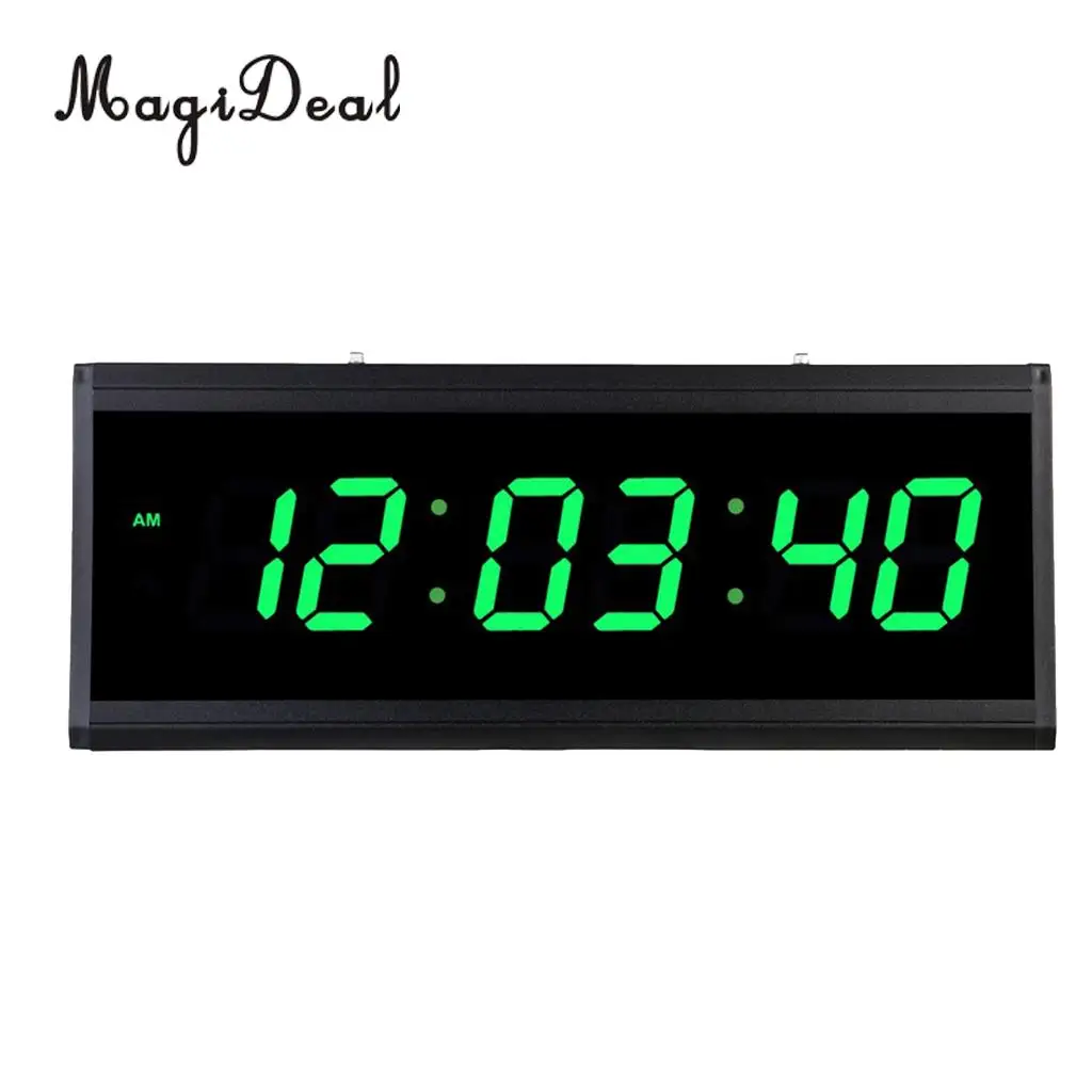 18'' Extra Large LED Screen Clock 24H Time Indoor Projection Clocks Displaying EU Plug in Red/Blue/Green