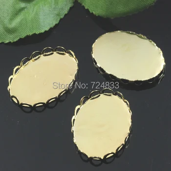 

Golden tone Plated Blank Pendant Oval Lace Bezel Bases Settings Findings Connectors Cabochon tray for Floating Charms Lockets