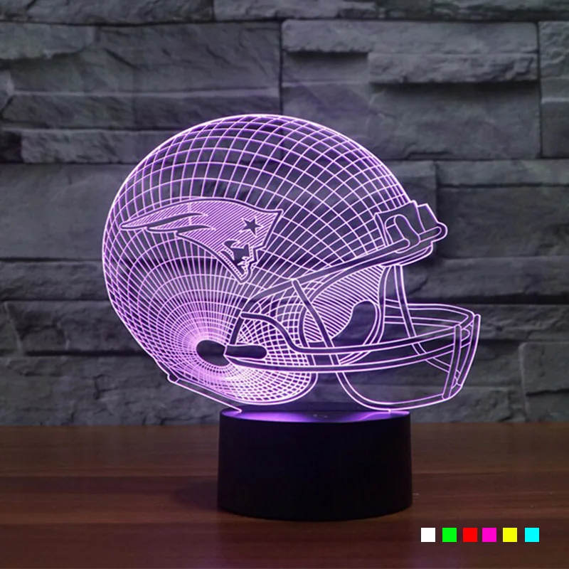 

AGM LED 3D Lamp New England Patriots Shaped NFL Luminaria Desk Night Light 7 Colors Changed Novelty Table Football Light For Kid