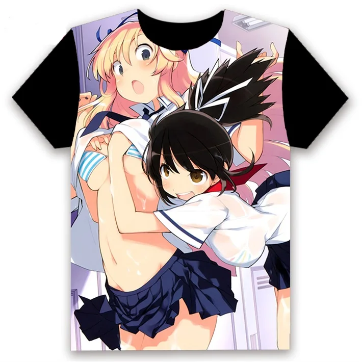 Модная футболка аниме Senran Kagura Shinovi Versus Kayano Ai, косплей, короткий рукав, унисекс, повседневная черная футболка, летняя забавная футболка - Цвет: 22