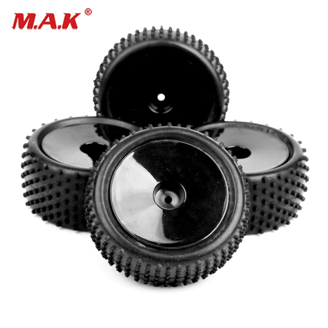 Special Price 4pcs 12mm Hex 1/10 Off-Road Buggy Tires Front & Rear Rubber Tyre Wheel Rim 25026+27005 Fit HSP HPI RC Buggy Car Toys Accessories