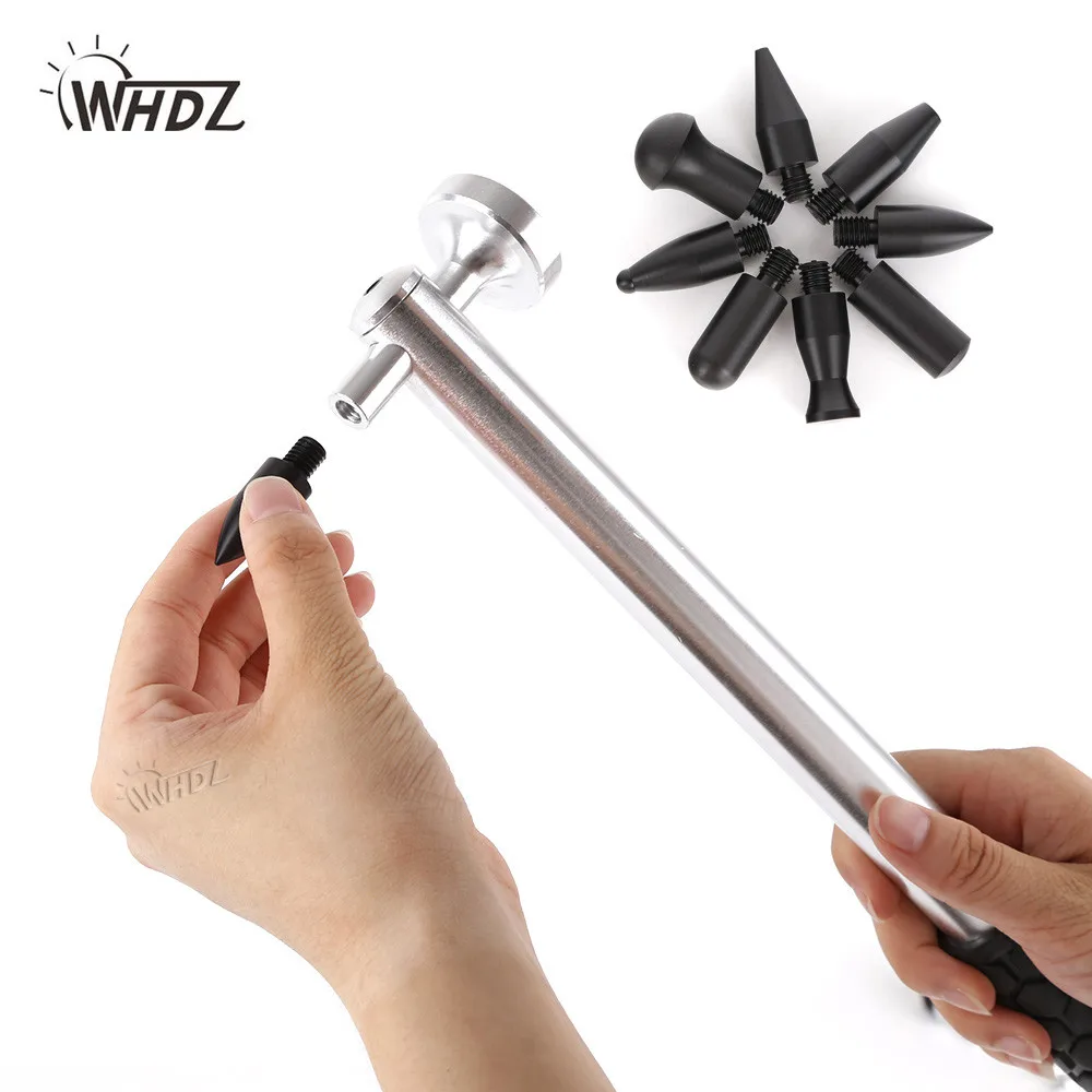 PDR Tap Down Tool Aluminum Dent Hail Hammer 9 heads Tap down Pen With Screw-on Plastic Tip For Car Repair Tool (3)
