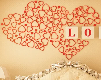 

5 pcs 3D DIY Wall Stickers Heart Shape Indoors Decoration Stereo Removable DIY Wall Stickers for Home Decor