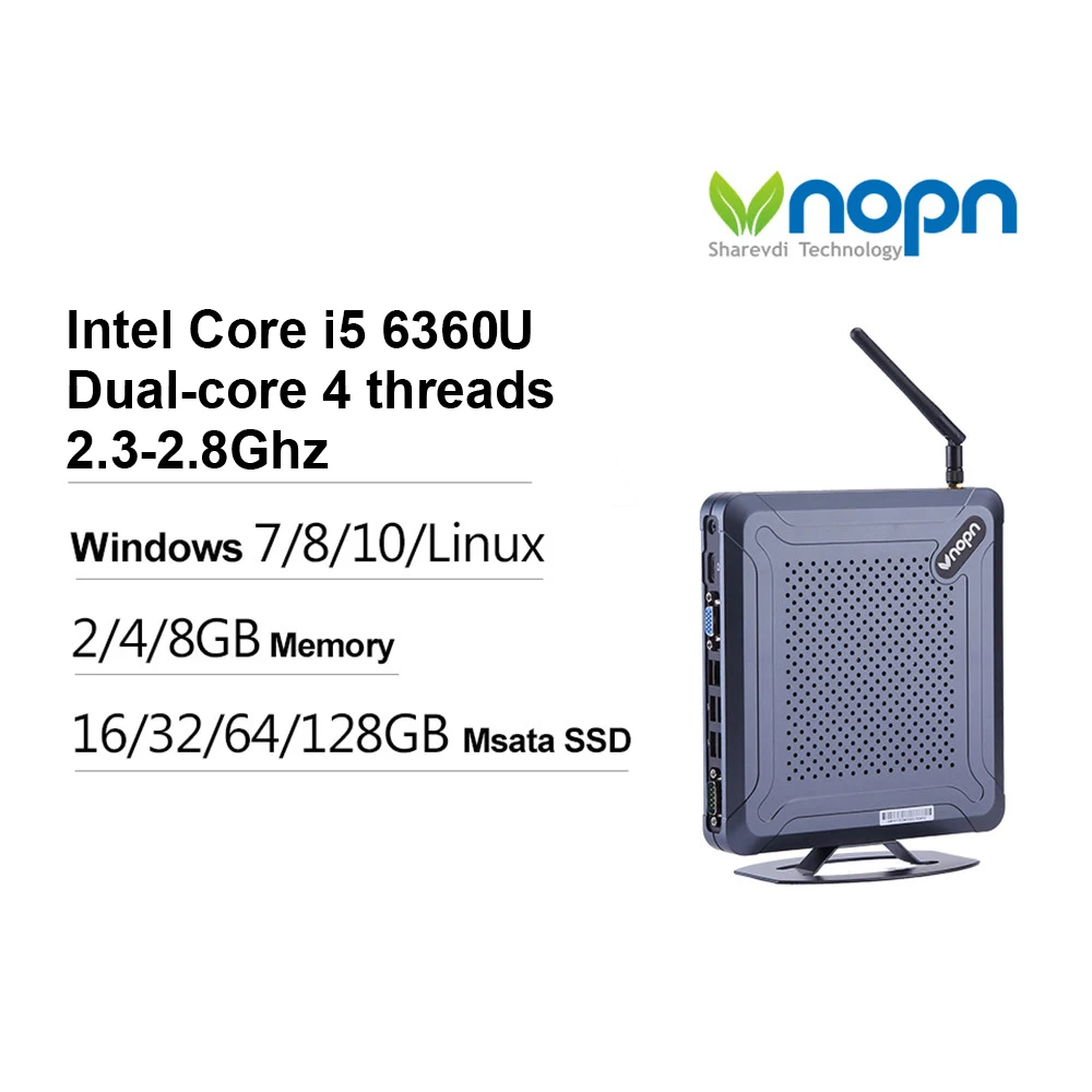 Мини-ПК Intel Core i5 6200U Dual-core 2,3-2,8 ГГц Windows/Linux HD-MI VGA HTPC настольных компьютеров неттоп 8xusb SSD 256G компьютер с WI-FI