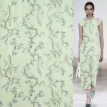 Чистый шелк морщинка жоржет Марля ткань цветочный дизайн Бежевый фон, SCG468