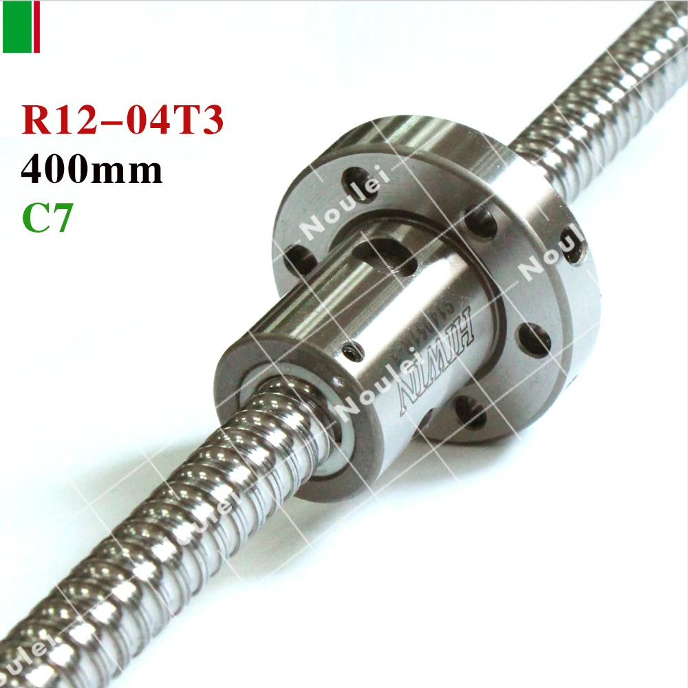 FSI HIWIN 1204 C7 400mm ball screw 4mm lead with R12-4T3-FSI ballnut and end machined for high stability linear CNC diy kit set