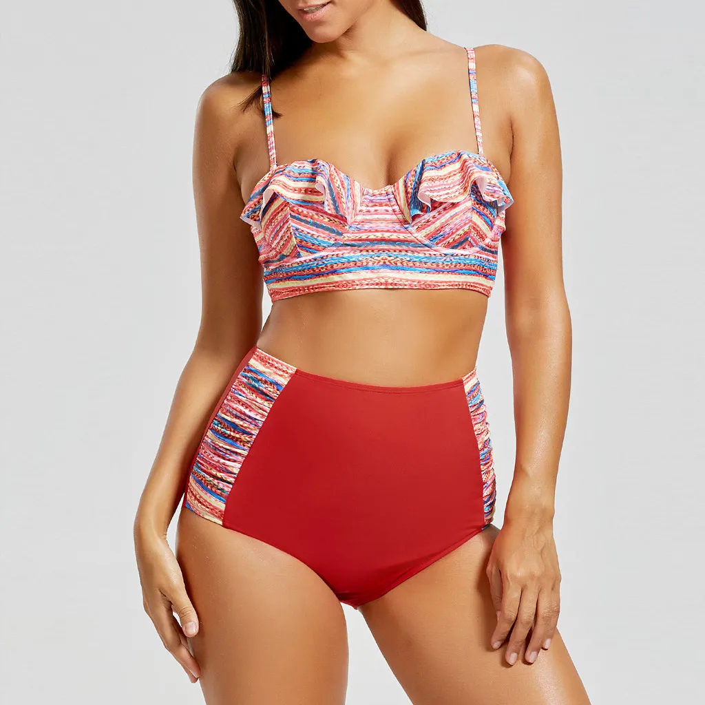 

Swimwear Women Bikini 2019 Push Up Bikinis High Waist Summer Swiming Suit Women Padded Bra Swimsuit Girls Maio Feminino Praia