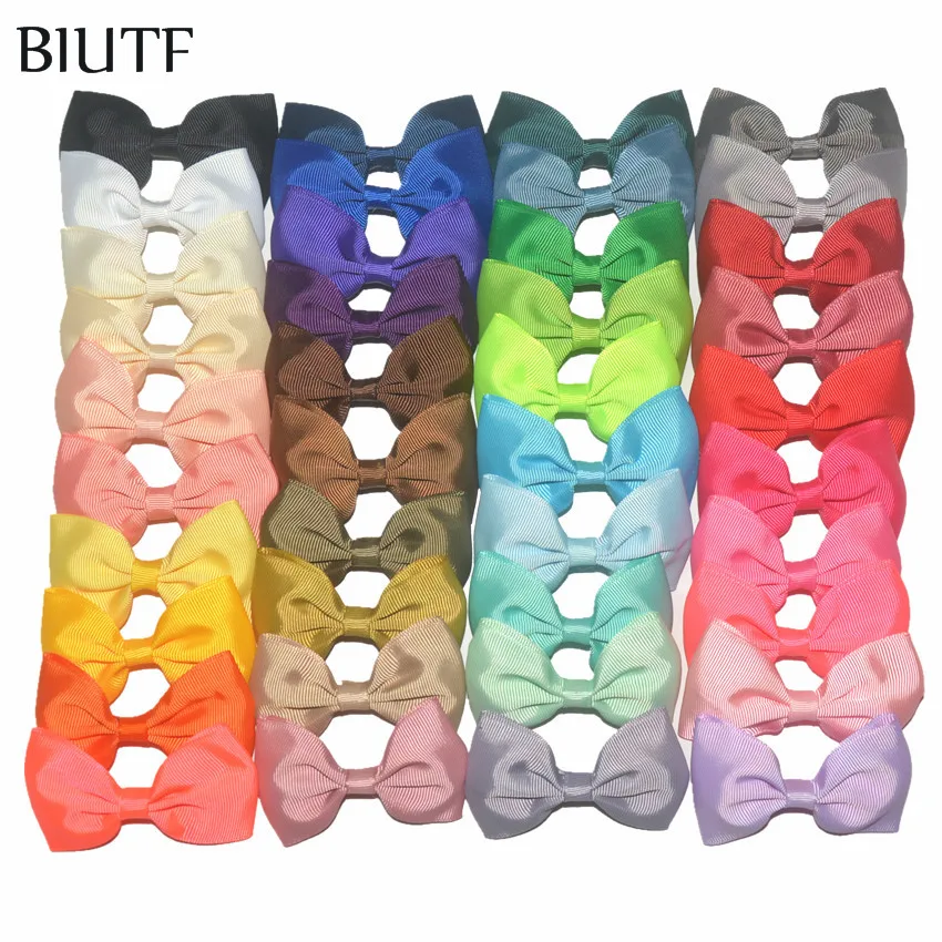 

40pcs/lot Colorful 3.0*2 inch Ribbon Bows Hair Clip Children Hairpin Accessories Drop Shipping HDJ21