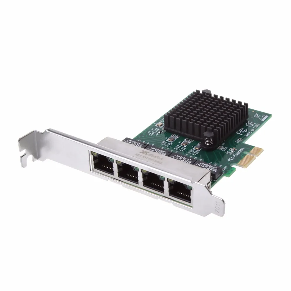 Сетевой адаптер PCIe PCI Express 10/100/1000M на 4 порта гигабитная карта Ethernet|Сетевые карты| |