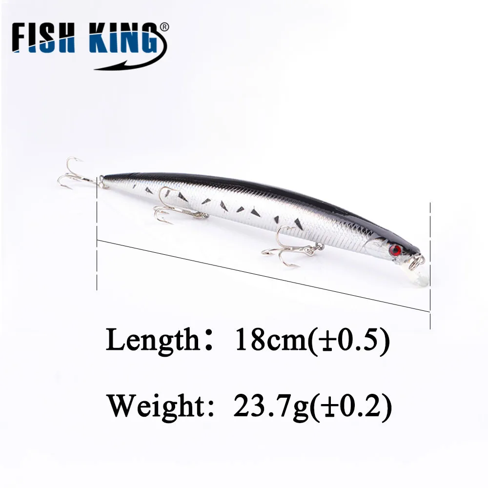 FISH KING 1 шт. гольян 23,7 г 18 мм 0-1,5 м глубина воблер гольян рыболовные приманки острые Крючки плавающая приманка жесткая наживка; рыболовный воблер