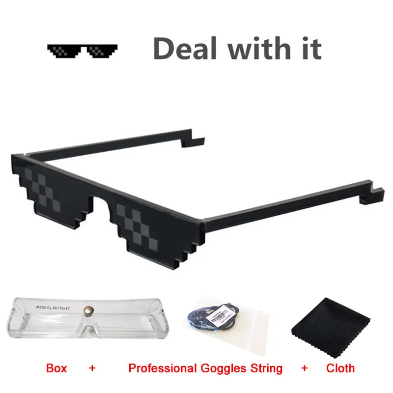 Abordarlo Mosaico Gafas de Sol Mujer Hombre caliente Minecraft Poligonal thug Life Shades Estilo Masculino 8 Bits Píxeles Gafas .