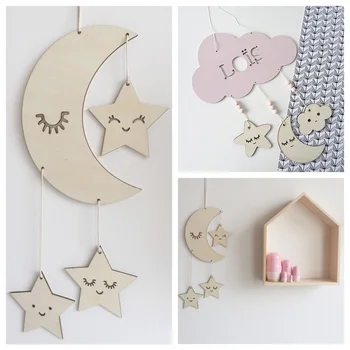 

Nordic Style Kids Decoration Ornaments Eyelashes Moon Stars Design Photography Props Children's Room Hanging Decoration