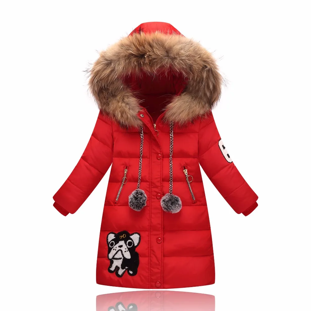 Teenagers Coat Jacket Warm Girls Outerwear Parka Jacket With Real Raccoon Fur Winter Thick Coat Girls 2017 New Winter Collection (10)