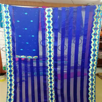 

Hot Selling Fashion High Quality African Silk Fabric 5+2 Yards/set For Ladies To Wear Soft And Comfortable Silk Fabric! LYF718