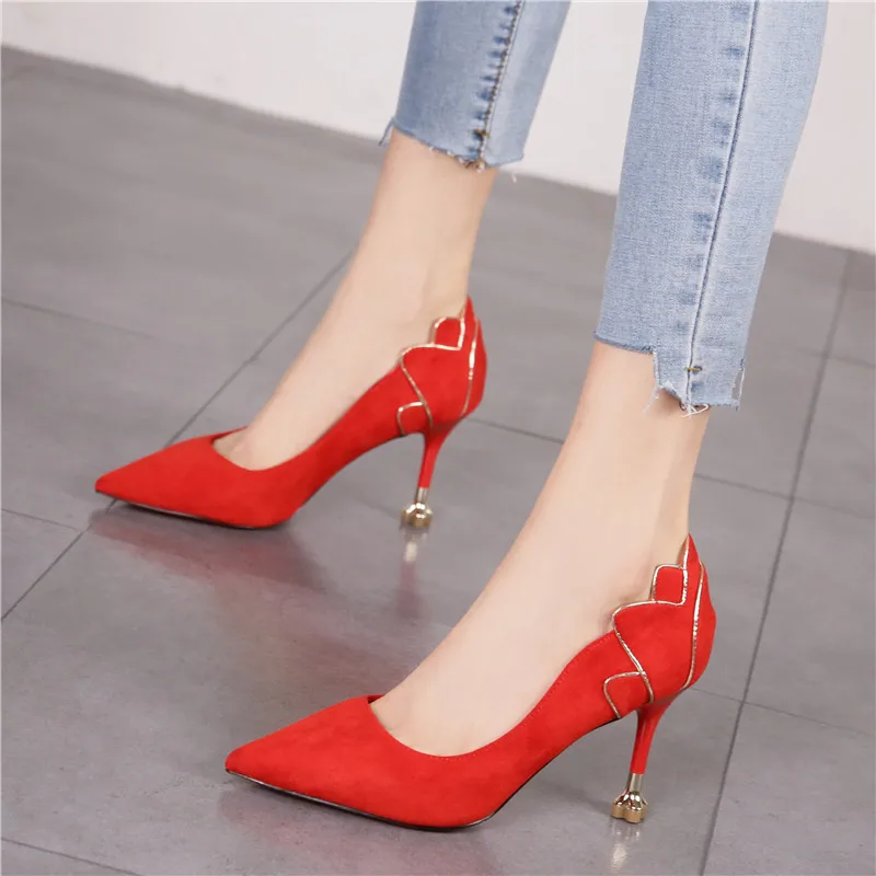 Aiguilles En Dentelle Simples Sexy Pointu Femelle black Red Sauvage Amérique Du 2019 Talons Chaussures Chat Mode Europe Et Daim Tempérament Automne qwxZSpEazY