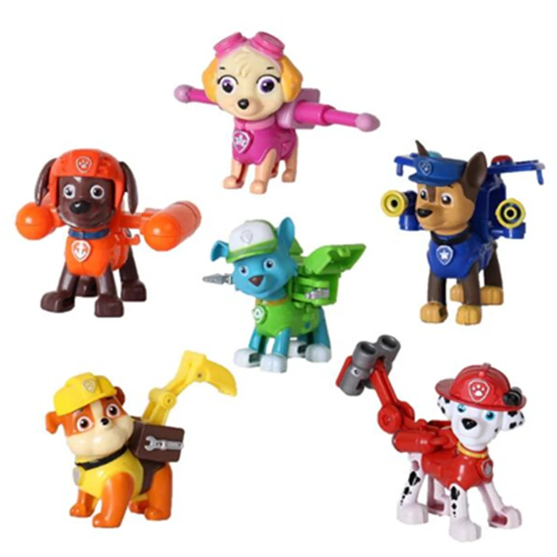 2016 New Canine Patrol Dog Toys Russian Anime Doll Action Figures Car Patrol Puppy Toy Patrulla Canina Juguetes Gift for Child