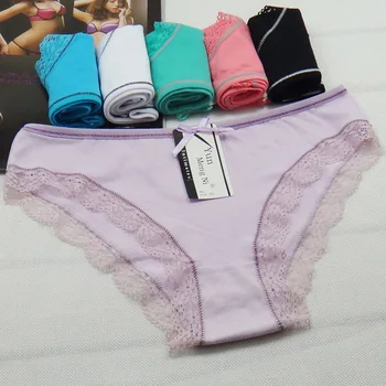 Free shipping 5pcs/lot Pure cotton panties Ms. sexy comfortable briefs New Women's cotton panties Girl Briefs 89048