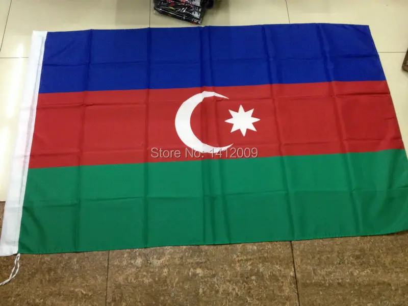 

Free Shipping 90*150cm Hanging Azerbaijan National Flag Office/Activity/parade/Festival/Home Decoration 2014 New fashion