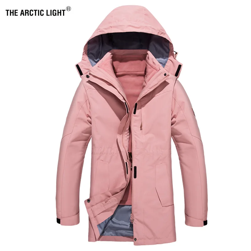 DE ARCTIC LICHT Nieuwe 3 in 1 Winter Warm Camping Lange Jas Waterdicht Ski Snowboard Vissen Wandelen Outdoor Jas Vrouwen winddicht DE ARCTIC LICHT Nieuwe 3 in 1 Winter Warm Camping Lange Jas Waterdicht Ski Snowboard Vissen Wandelen Outdoor Jas Vrouwen winddicht