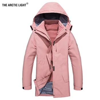 

THE ARCTIC LIGHT New 3 in 1 Winter Warm Camping Long Coat Waterproof Ski Snowboard Fishing Hiking Outdoor Jacket Women Windproof