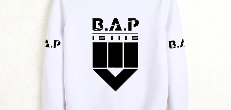 Bap b. a. p matrix одинаковые толстовки для фанатов supportvie с именами членов группы Печать О образным вырезом Пуловер Толстовка Черный Белый chandal