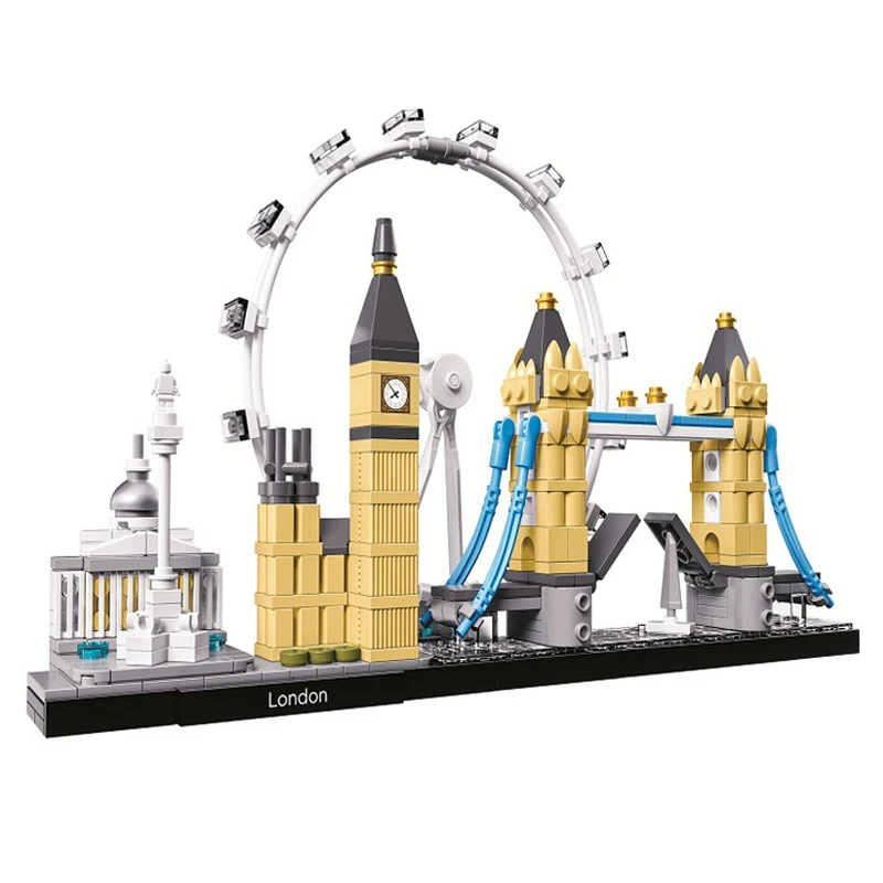 LOZ архитектурный Строительный набор Лондон Биг-Бен Тауэрский мост Модель Строительный блок кирпичи игрушки совместимы с большинством брендов