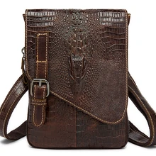 Роскошный чехол из натуральной кожи с узором «крокодиловая кожа» Мужская сумка, бизнес сумка с пряжкой дизайн сумка через плечо сумка с клапаном дорожная сумка