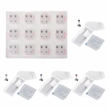 

Safety Asepsis Ear Piercing Stud Unit Tool With CZ Stone Studs Self-Piercing Kit