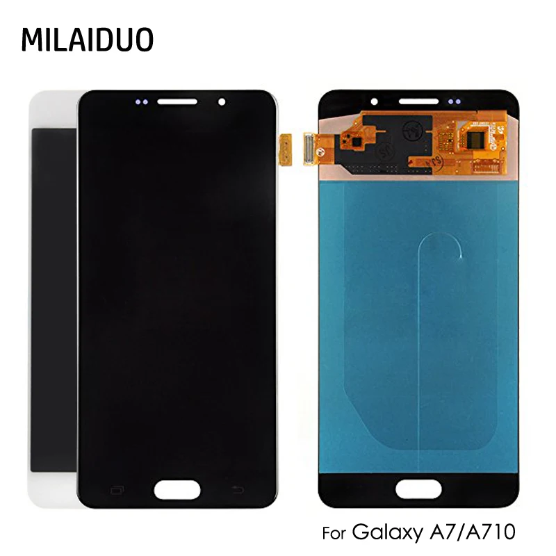 

LCD Display For Samsung Galaxy A7 2016 A710 A7100 A710F A710M LCD TFT Touch Screen Digitizer Assembly Replacement Adjust Bright