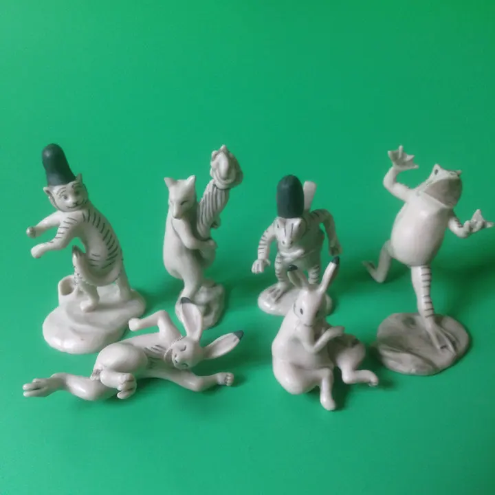 

pvc figure model Bird and beast drama cup edge toy table decoration 6pcs/set