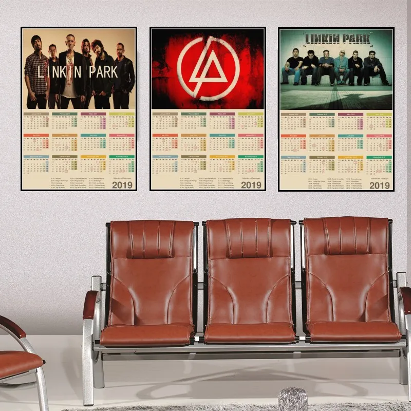 

Nostalgic Rock Band Linkin Park Chester Charles Bennington 2019 Calendar Poster /kraft paper/Cafe/bar poster