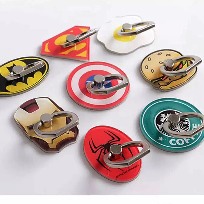 Universal Finger Ring Holder for iPhone Samsung Xiaomi Desktop Stand Marvel Ironman Batman Car Mount mobile phone holder