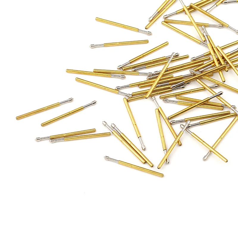 100Pcs P160-E2 Nickel Plated Springs Test Probe Brass Tube Outer Diameter 1.36mm Total Length 24.5mm Electronic Test Probe Tool