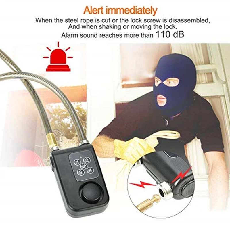 

Y787R Bike Lock Anti-Theft Security Wireless Remote Control Alarm Lock 4-Digit Led
