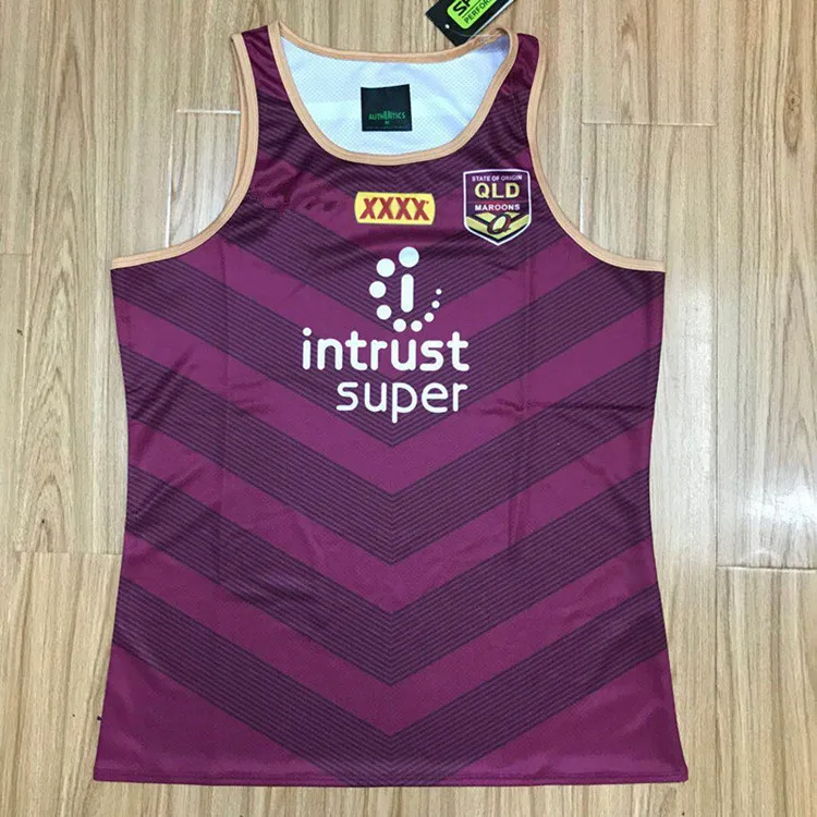 

2019 QUEENSLAND MAROONS TRAINING SINGLET RUGBY JERSEY size S-XXXL Print name and number Top quality Free shipping