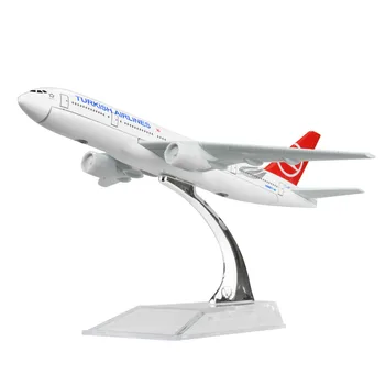 

Turkish Airlines Boeing 777-300 16cm model airplane kits child Birthday gift plane models toys Free Shipping Christmas gift