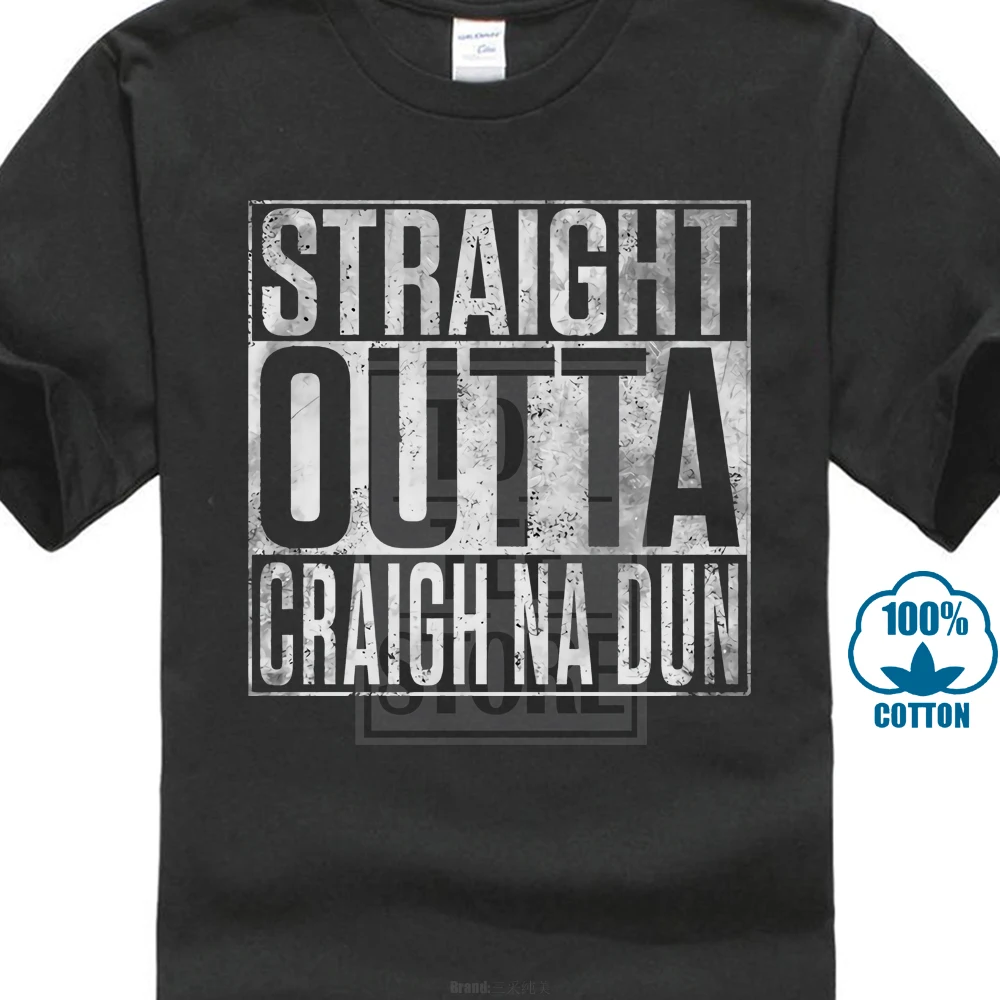 

2018 Fashion Short Tee Straight Outta Craigh Na Dun T Shirt Fun Outlander Scots Rocks Jamie Claire