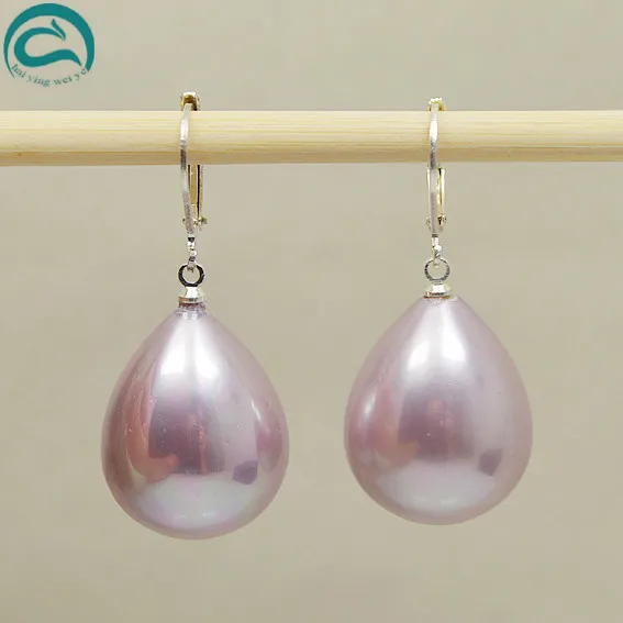HOT AAA 10-11MM NATURAL SOUTH SEA WHITE PEARL EARRINGS 14K SOLID GOLD MARKED