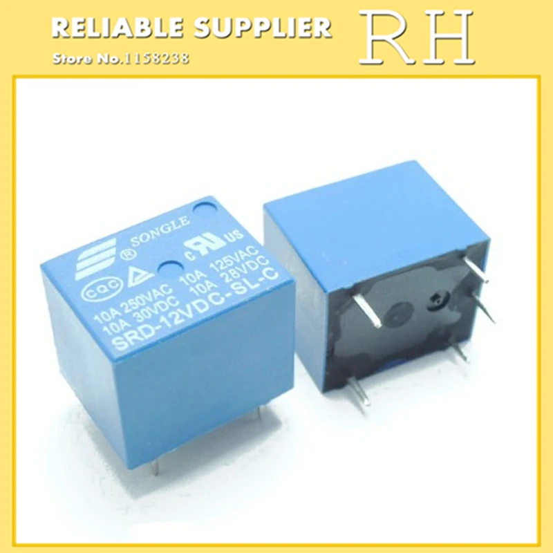 

50PCS/lot Relays SRD-12VDC-SL-C SRD-24VDC-SL-C SRD-48VDC-SL-C 12V 24V 48V 10A 250VAC 5PIN T73