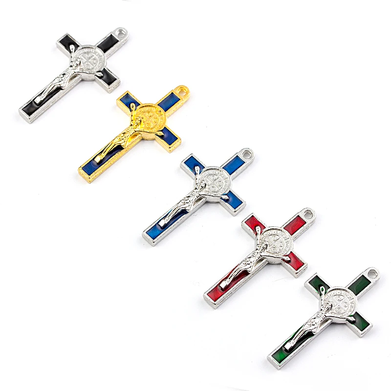 

Color mixing Enamel Crucifix Cross Spacer Charm Beads Pendants Alloy Handmade Jewelry