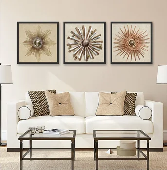 

Creative Wrought Iron Abstract Flower Decorative Paintings Modular Picture Wall Art Canvas Painting for Living Room No Framed