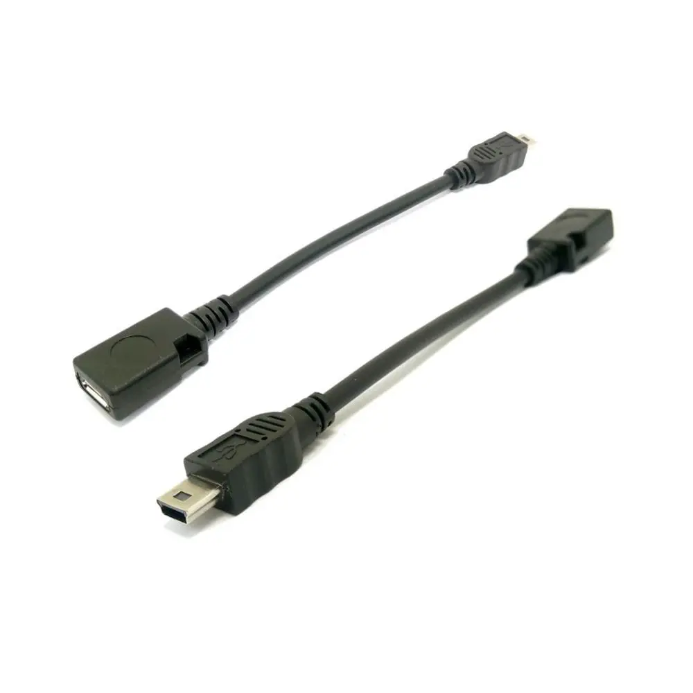 Удлинитель 10 см с micro usb Мама на mini папа 5p|adapter cord|mini maleusb to female |