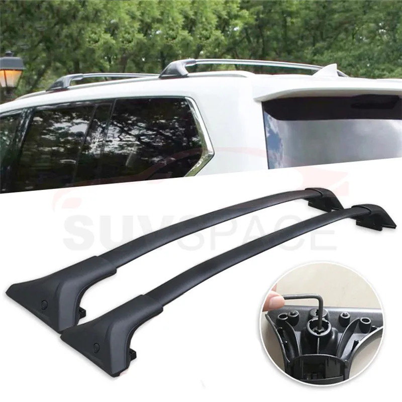Black Crossbars FIT for Lexus LX570 2016 2020 Baggage Luggage Roof Rack